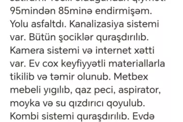 Satılır Həyət Evi Yeni Ramana Qəsəbəsida