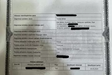 Satılır Torpaq Yeni Günəşlidə