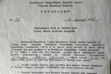 Satılır Torpaq Atyalıda 